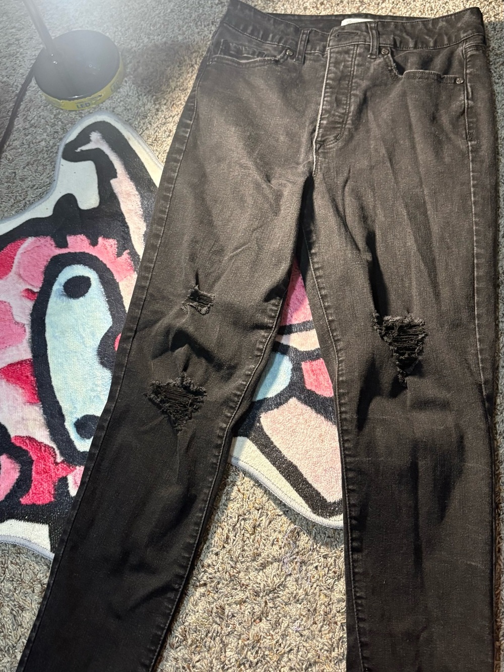 sofia by sofia vergara Black Distressed Skinny Jeans